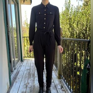 Black Button-Up Jumpsuit